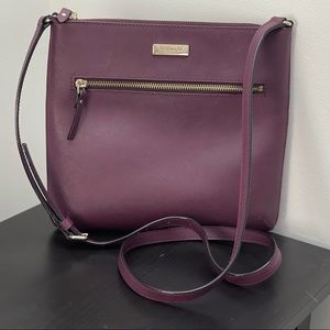Kate spade purple/ burgundy crossbody leather purse